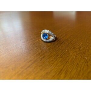 Kurt Geiger Pavé Crystal Evil Eye Cocktail Ring Blue